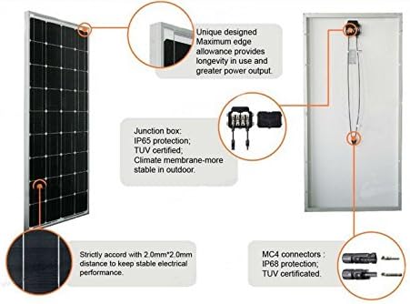 GOWE Panele 1000 W do instalacji solarnej Off Grid 100 W mono panel słoneczny 10 szt. 20 A 12 V/24 V solarny regulator ładowania 5 szt. - obrazek 3
