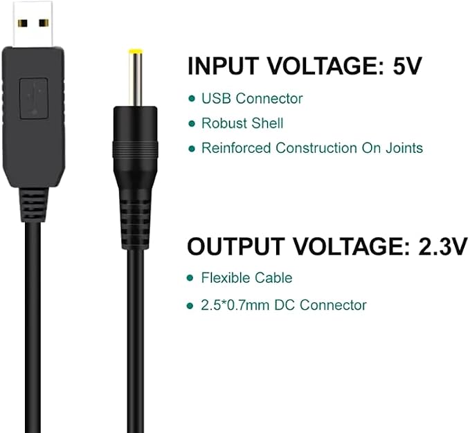 Zapasowy kabel ładujący USB 2,3 V 100 cm Typ 5513 5516 do golarki elektrycznej Braun MGK3321, MGK3335, MGK3010, MGK3020, BT3020, BT3021, BT3410, BT3421 - obrazek 2