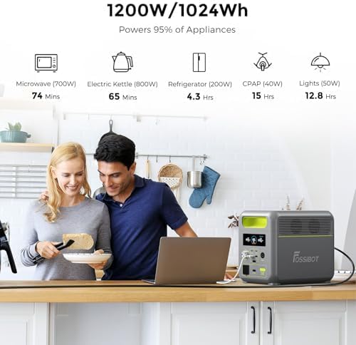 FOSSiBOT-Polska 1024Wh 1200W F1200 przenośna stacja zasilania 5-letnia gwarancja (Зарядна станція, 1024 Вт*год, 1200 Вт) - obrazek 4