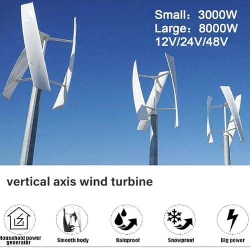 3000W pionowy generator turbiny wiatrowej do użytku domowego | Cicha i przenośna energia odnawialna ze sterownikiem MPPT - Idealny do ekologicznych systemów zasilania - obrazek 5