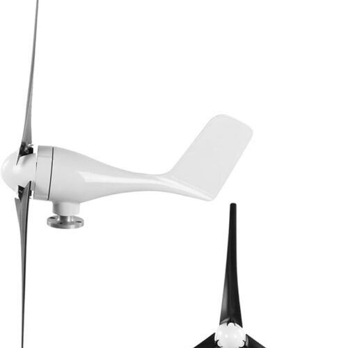 Annadue Zestaw Małych Turbin Wiatrowych o Mocy 1200 W, 3 łopatkowe Części Zasilające do ładowania W Domu Morskim, Wysokie Wykorzystanie Energii Wiatru, łatwa Instalacja (BLACK #15)