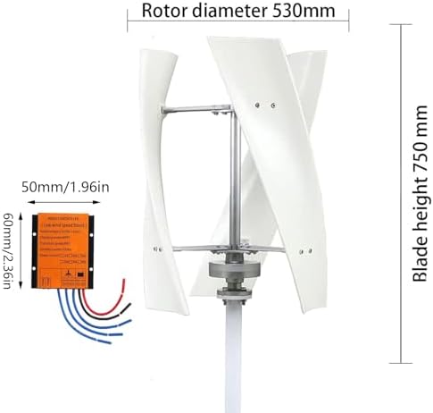 Zestaw generatora turbiny wiatrowej 400 W – 3 łopatki DC 12 V/24 V z kontrolerem ładowania MPPT do użytku morskiego, kampera, użytku domowego - wydajne rozwiązanie energii odnawialnej - obrazek 2