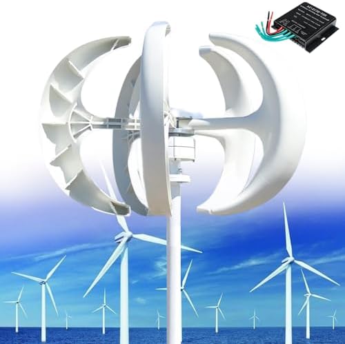 Pionowy zestaw turbiny wiatrowej 12 000 W do użytku domowego, 5-łopatowy generator magnesu stojącego trójfazowy z kontrolerem ładowania, zestaw generatora wiatru poziomego i pionowego z wyłączeniem R