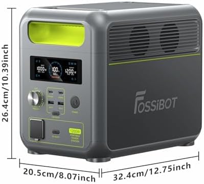 FOSSiBOT-Polska 1024Wh 1200W F1200 przenośna stacja zasilania 5-letnia gwarancja (Зарядна станція, 1024 Вт*год, 1200 Вт) - obrazek 3