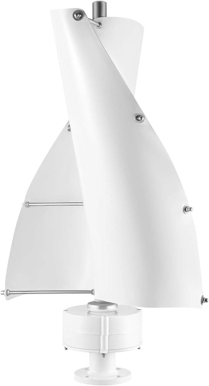Turbina wiatrowa 100 W, 12 V/24 V, 2 ostrza, spiralna turbina wiatrowa | Pionowy generator wiatrowy, turbina wiatrowa ze sterownikiem, IP67, turbina wiatrowa do domu i sklepu