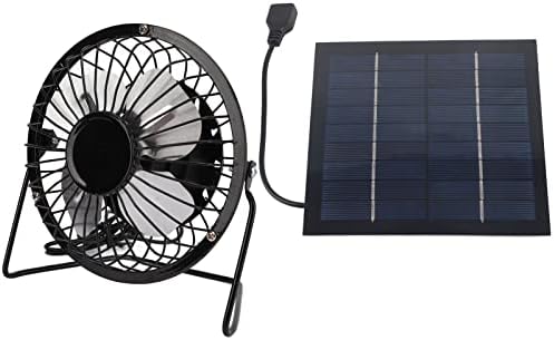 Wentylator solarny 5 W, USB, przenośny nośnik chłodzący - wentylator z monokrystalicznym krzemem, do domu, biura, na zewnątrz, solarny wentylator chłodzący USB, wentylator Power Bank