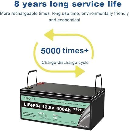 Leisure Bateria,Akumulator LiFePO4 12V(12,8V) 400Ah, akumulator litowo-żelazowo-fosforanowy,Nadaje się do systemów fotowoltaicznych, systemów magazynowania energii, kempingów itp. - obrazek 6