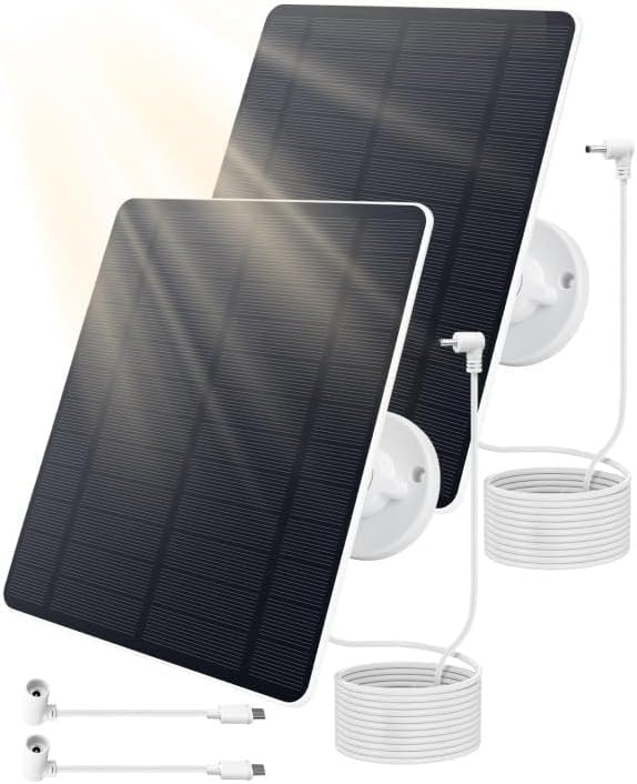 Panel słoneczny 5 W do kamery pierścieniowej – panel słoneczny do akumulatora Ring Stick Up Cam/Pro, akumulator Spotlight Cam/Pro/Plus, wysokowydajny moduł solarny z regulacją 360°, wodoszczelność
