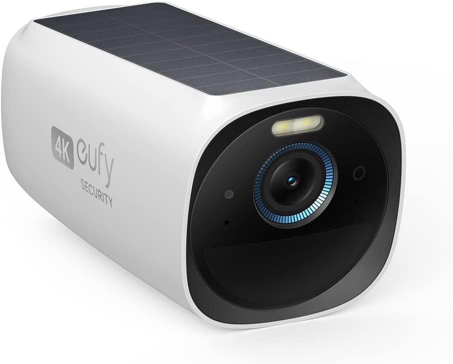 eufy Security eufyCam 3, zewnętrzna kamera monitoringu, bezprzewodowa kamera solarna 4K z rozpoznawaniem twarzy AI, kolorowym widzeniem nocnym, bez abonamentu, kamera monitoringu solarna | Solar zewnętrzny, wymaga HomeBase 3, bez kosztów miesięcznych - obrazek 2