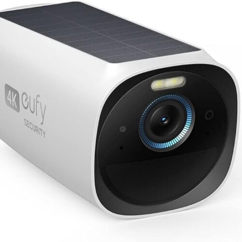 eufy Security eufyCam 3, zewnętrzna kamera monitoringu, bezprzewodowa kamera solarna 4K z rozpoznawaniem twarzy AI, kolorowym widzeniem nocnym, bez abonamentu, kamera monitoringu solarna | Solar zewnętrzny, wymaga HomeBase 3, bez kosztów miesięcznych