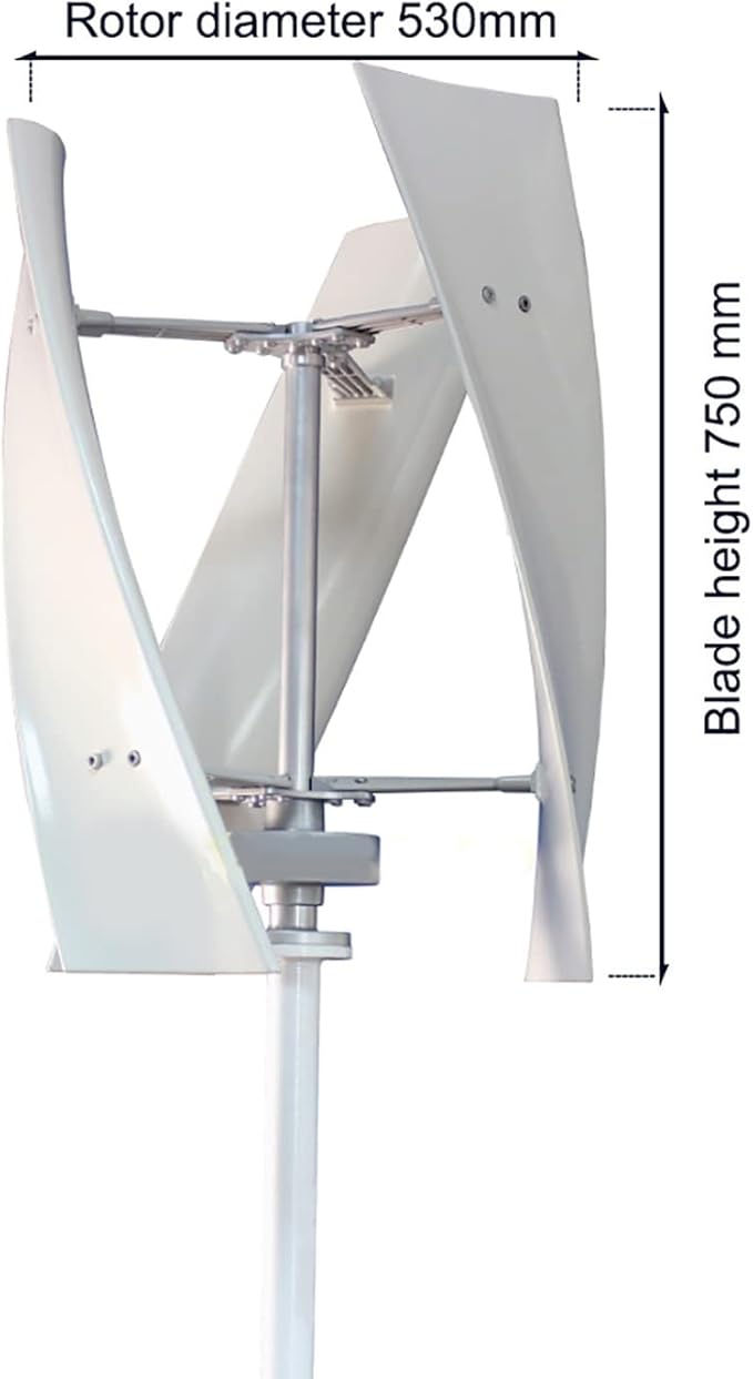 Turbina wiatrowa, 12v 24v 48v 3000w bezgłośna pionowa mała darmowa energia generator wiatru Domowa przenośna pionowa turbina wiatrowa z kontrolerem MPPT (48v) - obrazek 2