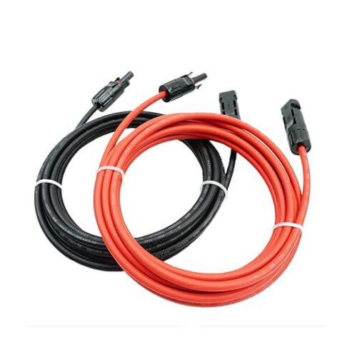 Profesjonalny kabel połączeniowy, przedłużacz z obu stron, wtyczka solarna, kabel solarny czerwony/czarny, 6 mm², wraz z zamontowaną wtyczką solarną (4 mm² 1 m)