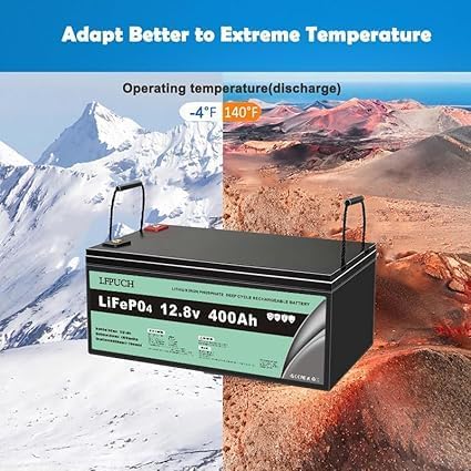 Leisure Bateria,Akumulator LiFePO4 12V(12,8V) 400Ah, akumulator litowo-żelazowo-fosforanowy,Nadaje się do systemów fotowoltaicznych, systemów magazynowania energii, kempingów itp. - obrazek 3
