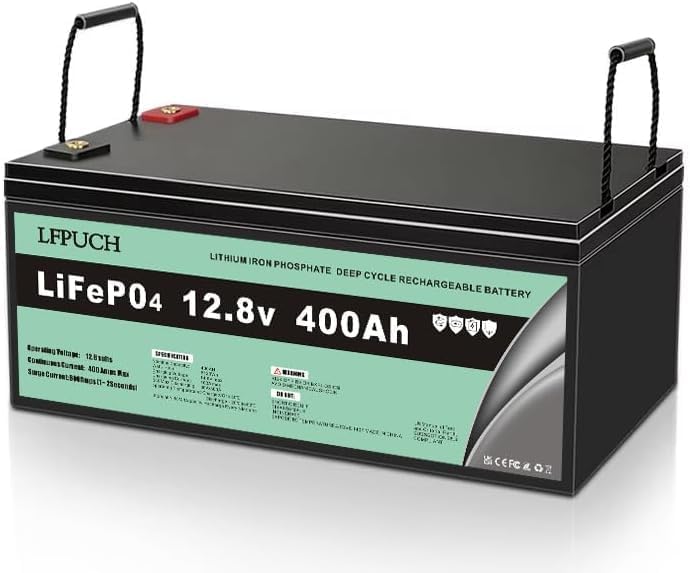 Leisure Bateria,Akumulator LiFePO4 12V(12,8V) 400Ah, akumulator litowo-żelazowo-fosforanowy,Nadaje się do systemów fotowoltaicznych, systemów magazynowania energii, kempingów itp. - obrazek 2