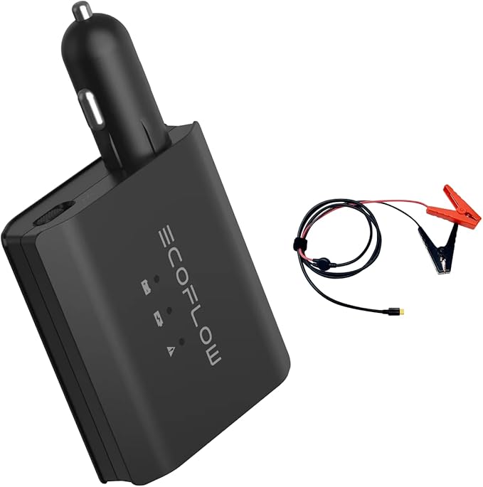 EcoFlow Smart samochodowy czujnik akumulatora, 12/24 V, inteligentna ładowarka do akumulatora samochodowego, urządzenie podtrzymujące akumulator i odsiarczacz do AGM, LifePo4, żel