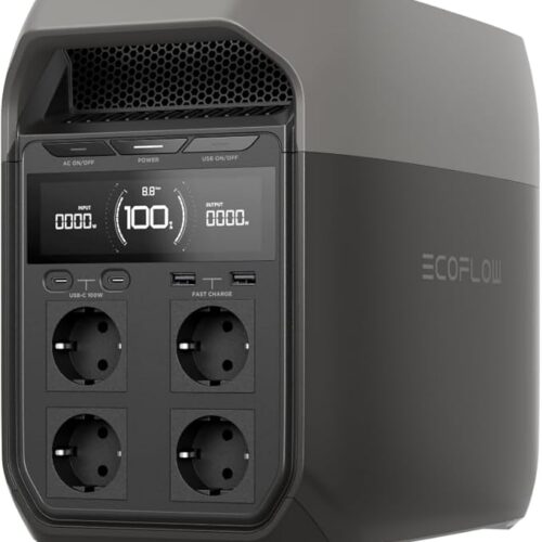 EF ECOFLOW DELTA 3 Przenośna stacja zasilania, generator fotowoltaiczny 1024 Wh, bateria LiFePO4, szybkie ładowanie 0–70% w 30 min, możliwość rozbudowy do 5 kWh, na kempingu i w kamperze