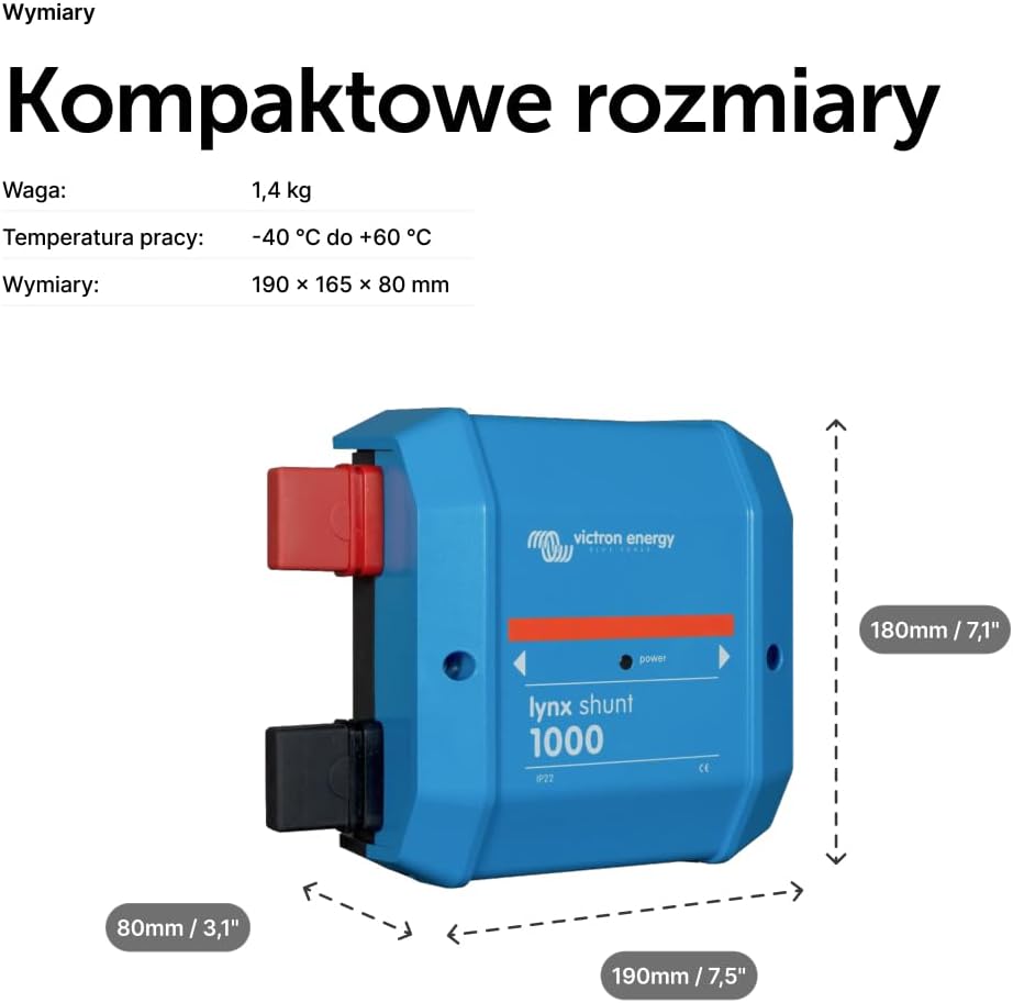 Victron Energy Lynx Shunt IP22 VE.Can 1000 amperów (M8) - obrazek 6