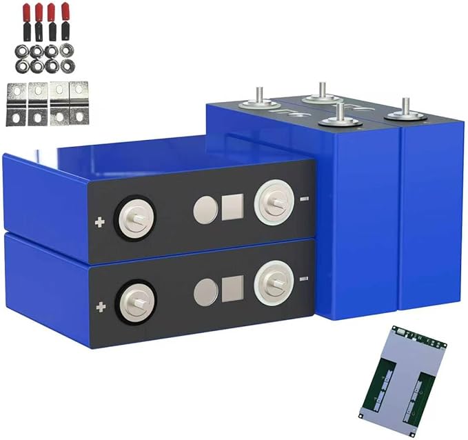 4 szt 3.2V 100Ah LiFePO4 Z BMS, Akumulator Fosforan Litowo-żelazowy Klasa A Bateria Litowa 6000-15000 Cykli, Odpowiedni do Kampera, Domowych Systemów, Kempingowych