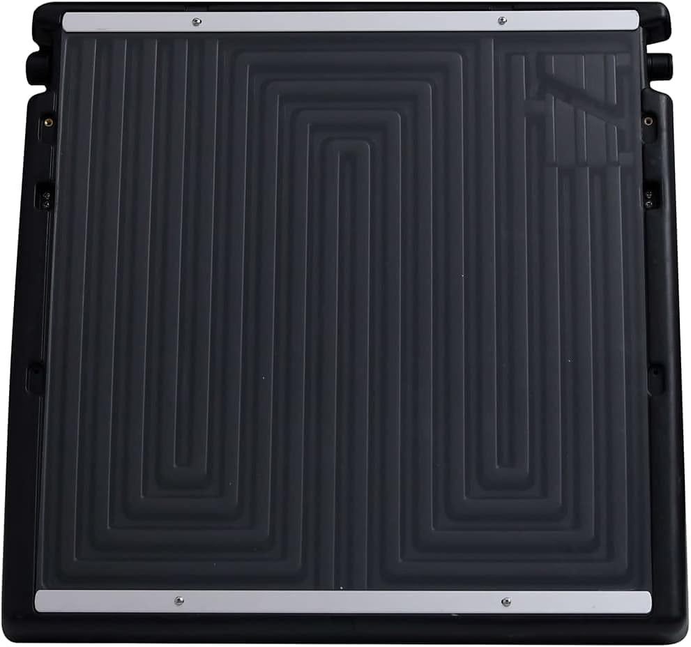 Kolektor solarny do basenu, 75 x 75 cm, wykonany z polietylenu i aluminium, z regulowanymi nóżkami podporowymi 40°-60°, pojemność 5 l, przyłącze węża 32/38 mm, ogrzewanie solarne do basenów i - obrazek 4