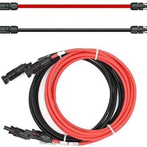 SOLARTRONICS Przedłużacz 4 mm² z wtyczką solarną 2 x 6 m - kabel PV H1Z2Z2-K obustronnie czerwony/czarny - kabel fotowoltaiczny z wtyczką - kabel solarny do instalacji solarnej PV - Made in Germany
