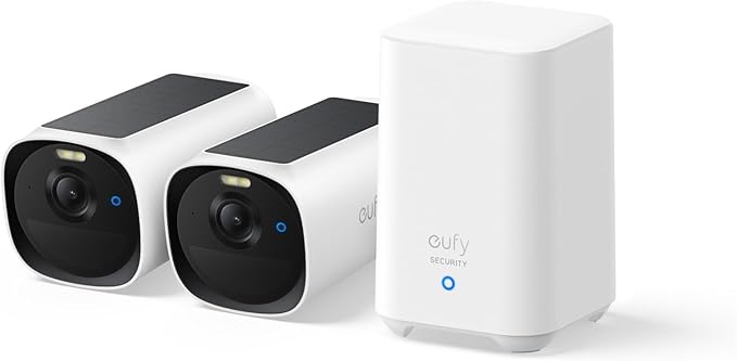 eufy Security eufyCam E40 Dodatkowa kamera Solar, na zewnątrz, bezprzewodowa, ciągłe zasilanie, rozdzielczość 2K, kamera bezpieczeństwa domowego (Dwie kamery)