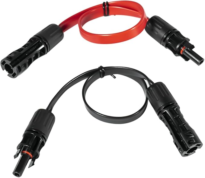 WANGCL 2szt. Kabel solarny 1500V/50A Przewód przedłużający fotowoltaiczny Płaski przewód połączeniowy do paneli słonecznych Kabel fotowoltaiczny Elektrownia słoneczna - czarny + czerwony