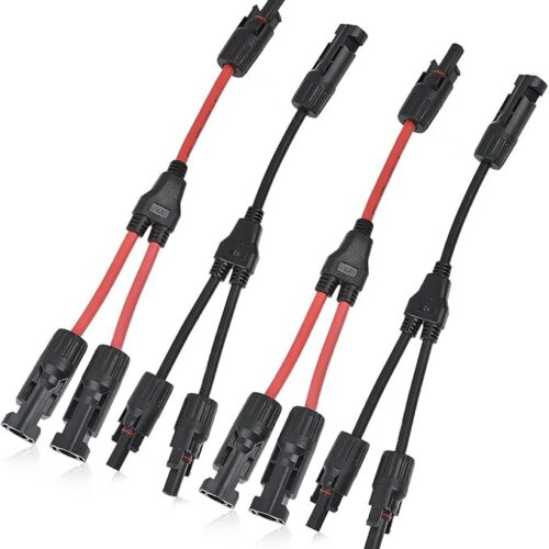 2 pary kabli solarnych, rozdzielacz Y, kabel do paneli słonecznych MMF+FFM do równoległego przyłącza fotowoltaicznego, wtyczka do paneli słonecznych, przyłącze solarne, adapter równoległy do