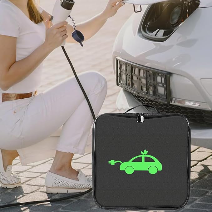 Torba Na Kable Ev,Organizowania Przewodów Samochodów Elektrycznych,Przenośny Kwadratowa Futerał, Wodoodporna Torba Na Kable,Kabel Do Ładowania Samochodu Elektrycznego,Czarna,Kiuiom - obrazek 6