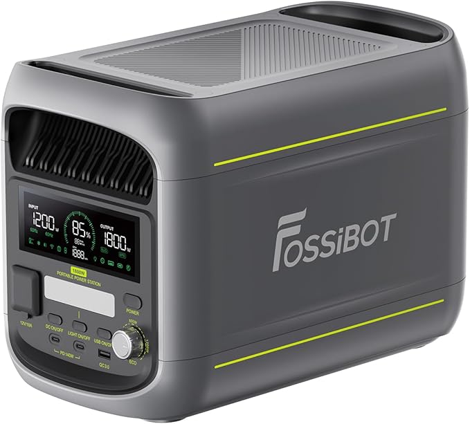 FOSSiBOT 113 Polska F1800 Przenośna Elektrownia 1024Wh LiFePO4 -Stacja Zasilania, 1800W Power station 7 portów,5-letnia gwarancja