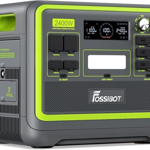 FOSSIBOT-Polska F2400 przenośna stacja zasilania, Generator solarny 2048 Wh LiFePO4 akumulator zapasowy z wyjściami 2400 W AC Z kontrolą APP