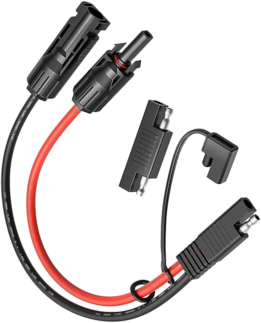 Przyłącze fotowoltaiczne do adaptera SAE, panel słoneczny, wtyczka do adaptera SAE, złącze kabla 10AWG, zestaw do ładowania baterii paneli słonecznych RV 35 cm