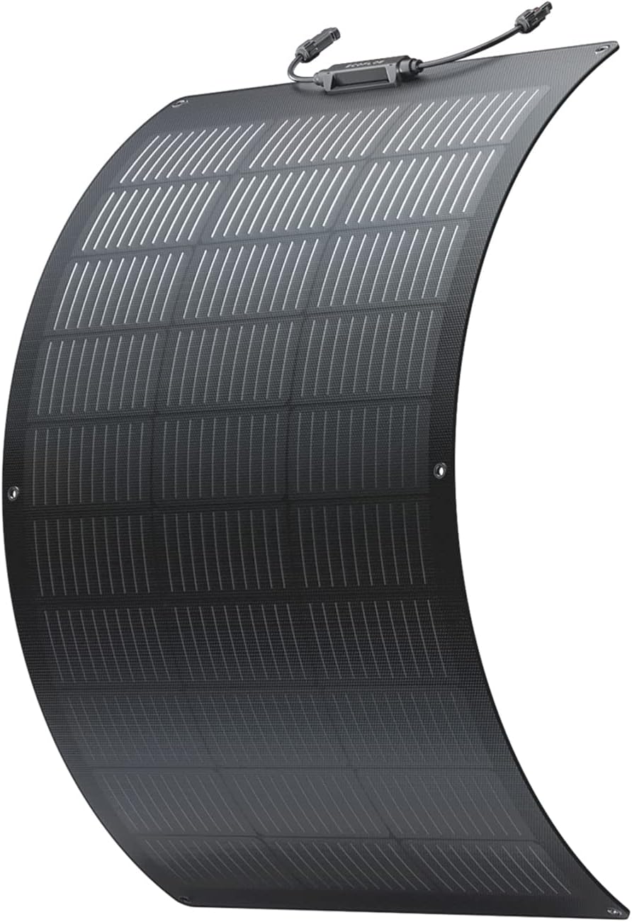 Ecoflow panel słoneczny 100 W, elastyczny, monokrystaliczny panel słoneczny, IP68, wysoce wydajny moduł solarny, ogniwo słoneczne, ogniwo fotowoltaiczne do samochodów kempingowych, dachów, łodzi, | Wodoszczelność IP68 i ogniwa słoneczne o wysokiej wydajności do dachów, kamperów i wielu innych - obrazek 2