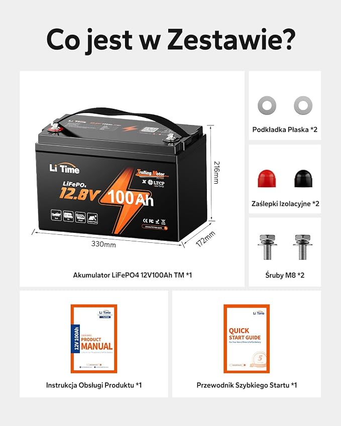Litime 12V 100Ah Akumulator LiFePO4 – Głębokiego Cyklu, BMS 100A, Ochrona przed Niską Temperaturą, 4000–15000 Cykli, Idealny do Silników Trollingowych, Łodzi, Kamperów - obrazek 3