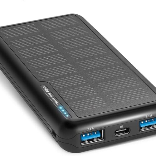 SBS Solar PowerBank, 10000mAh, PoweBank z Panelem Słonecznym, Szybkie Ladowanie, Intelligent Charge (IC), 1x USB-C, 2x USB-A, Przenośna Ladowarka Podróżna, Kompaktowa Konstrukcja, Czarny | Szybkie ładowanie, inteligentna ładowarka (IC), dioda LED, USB-C, 2 USB-A, przenośna ładowarka podróżna, kompaktowa, czarna