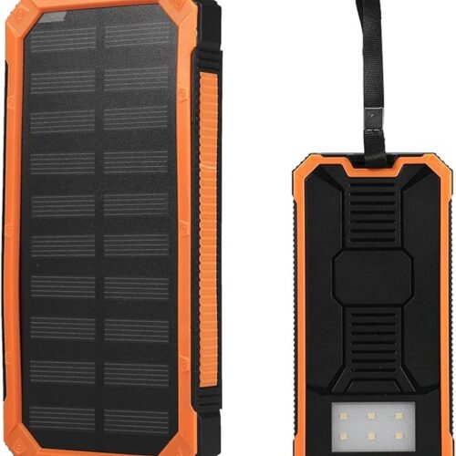 Solarny powerbank, 20 000 mAh, ładowarka solarna, USB, 2 wyjścia, bezprzewodowy powerbank, szybkie ładowanie, ładowarka do telefonu komórkowego z latarką, na kemping, wędrówki, wycieczki na świeżym