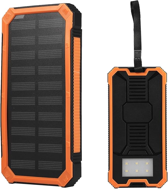 Solarny powerbank, 20 000 mAh, ładowarka solarna, USB, 2 wyjścia, bezprzewodowy powerbank, szybkie ładowanie, ładowarka do telefonu komórkowego z latarką, na kemping, wędrówki, wycieczki na świeżym