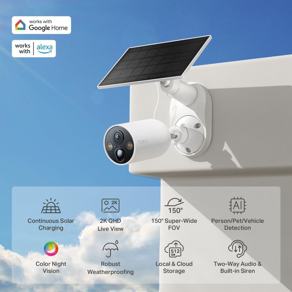 TP-Link Tapo C425 KIT | Kamera zewnętrzna 2K QHD z baterią + stacja H200 | Pełnokolorowy obraz nocny | AI detekcja | Dwukierunkowe audio | Kompatybilna z Alexa i Google Home - obrazek 6