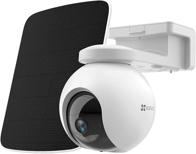 EZVIZ Kamera monitoringowa 4G LTE, 2K bezprzewodowa kamera PTZ, wychylna kamera z funkcją rozpoznawania osób, automatyczne śledzenie, aktywna obrona, zestaw EB8