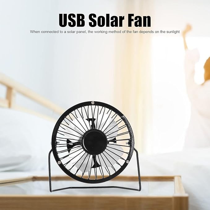 Wentylator Zasilany Panelem Słonecznym, Mini Przenośny Wentylator Solarny 6V 2W, Solarny Wentylator Wyciągowy USB, Outdoor Camping Caravan Yacht Greenhouse Dog House Chicken Coop Ventilator - obrazek 3