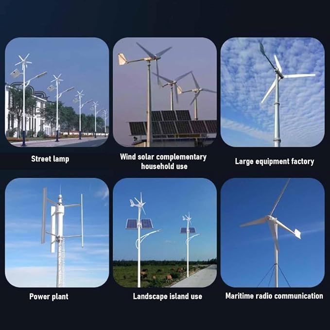 Niskoobrotowa turbina wiatrowa SustVita z rozruchem 1,0 m/s, mocą wyjściową 300 W, 6 łopatami i wbudowanym kontrolerem, kompletny zestaw turbiny wiatrowej do pojazdów kempingowych - obrazek 4