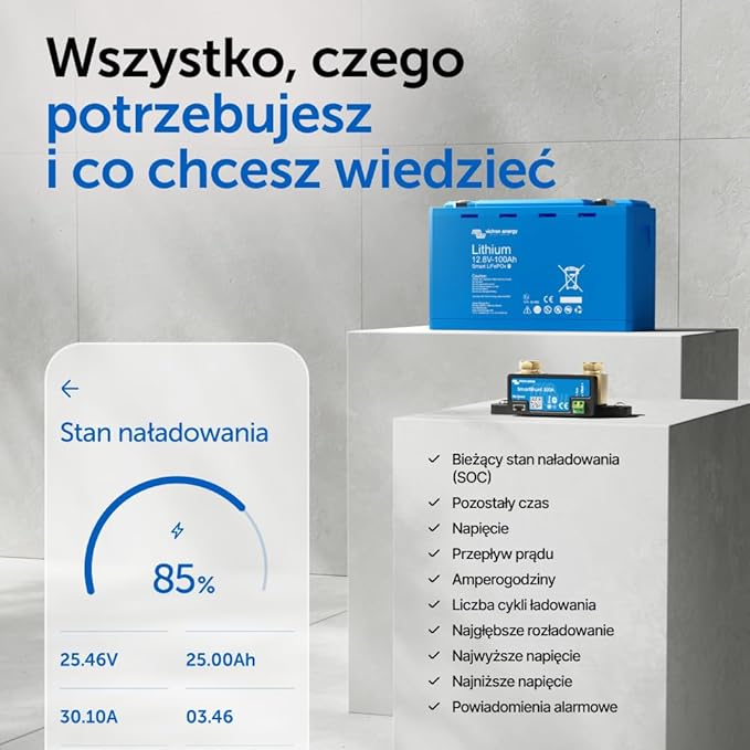 Victron Energy SmartShunt 300A 50mV Monitor Akumulatorów (Bluetooth) | Victron Bluetooth Smart Shunt ze szczegółowymi informacjami w aplikacji - obrazek 3