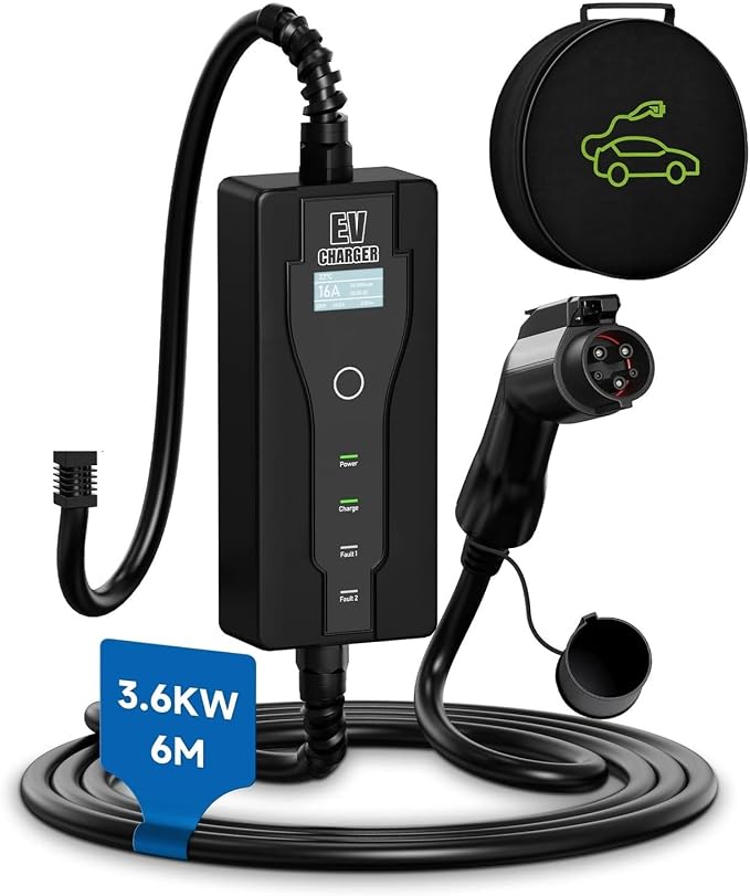 Kabel Do Ładowania EV 16A 3,6KW Typ 2 Typu 1 Męski Na Żeński J1772 Stacja Samochodu Elektrycznego 6 Metrów Plus Torba Przechowywania Bezpieczne łAdowanie(TYPE 1)