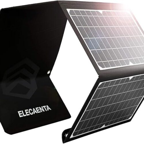 ELECAENTA 30W ETFE Przenośna Ładowarka Solarna 3 Porty USB PD18W QC3.0 USB-C Zamek Panel Słoneczny Przenośny Zestaw Paneli Słonecznych Wodoodporny dla Telefonów Komórkowych Smartfonów Tablet Powerbank