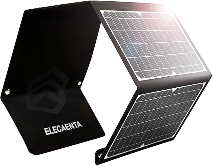 ELECAENTA 30W ETFE Przenośna Ładowarka Solarna 3 Porty USB PD18W QC3.0 USB-C Zamek Panel Słoneczny Przenośny Zestaw Paneli Słonecznych Wodoodporny dla Telefonów Komórkowych Smartfonów Tablet Powerbank