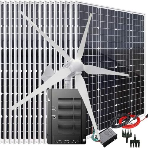 Zestaw paneli słonecznych 2920 W Zestaw paneli słonecznych 48 V ładowarka akumulatorów do łodzi kempingowych, łodzi morskich, systemu poza siecią｜16 szt. 120 W mono panel słoneczny + 1000 W generato