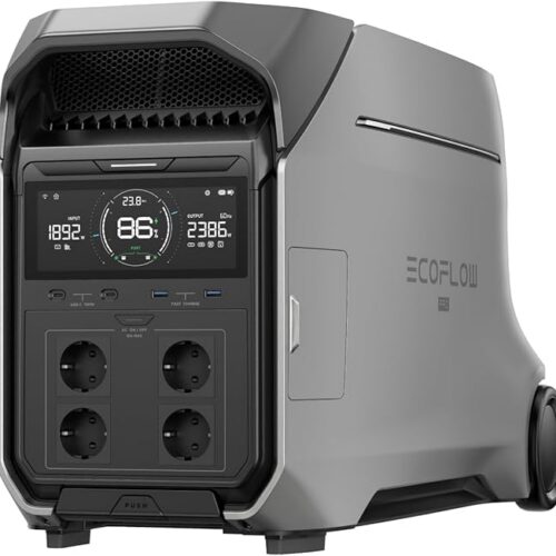 Przenośna elektrownia EF ECOFLOW DELTA Pro 3, akumulator LFP 4096 Wh, możliwość rozbudowy do 12 kWh, moc wyjściowa 230 V i 4000 W prądu przemiennego, generator słoneczny do użytku domowego, kempingu