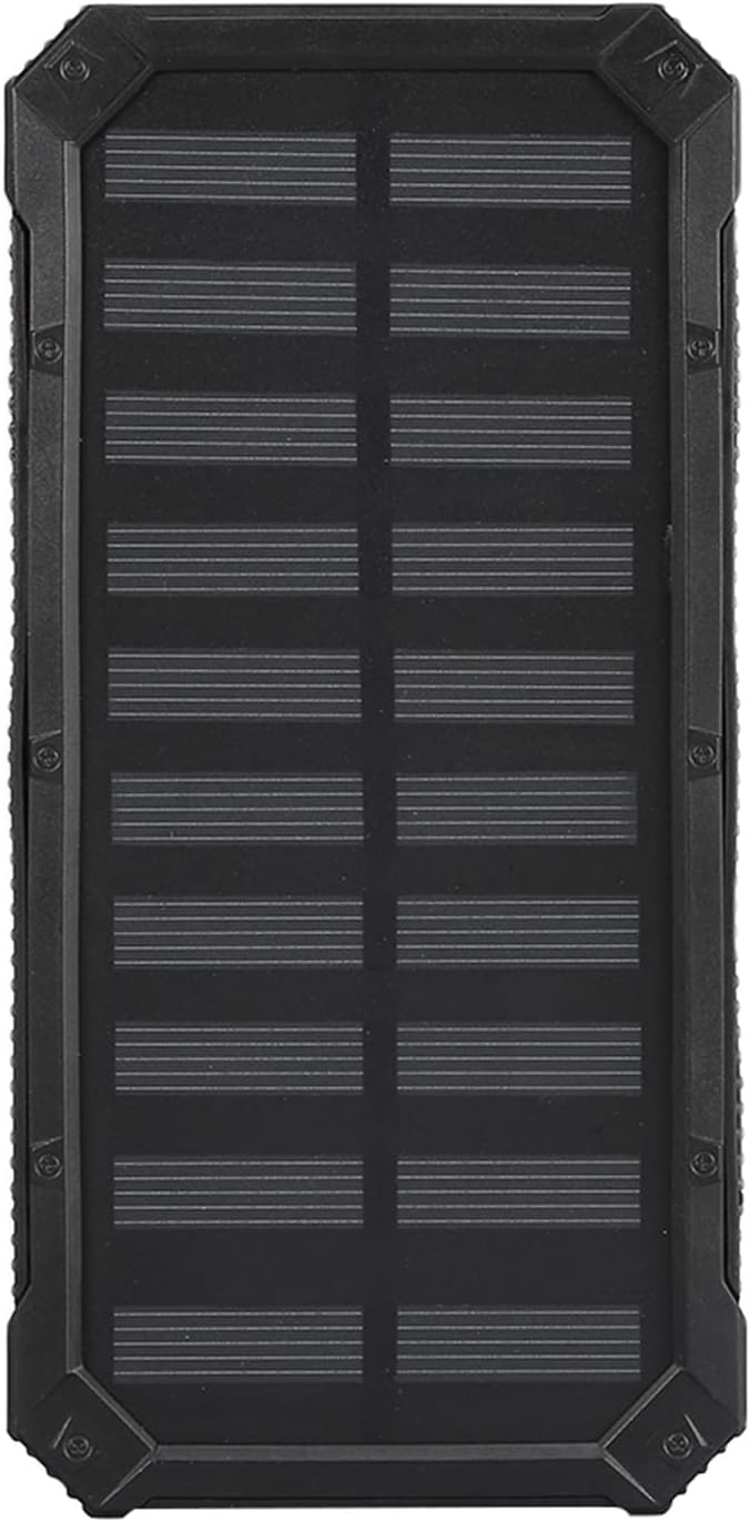 Solar Charger Power Bank, 20000mAh Szybkie ładowanie Dual USB Solar Mobile Power Bank Case DIY Kit dla Podróży Kemping Aktywności na świeżym Powietrzu Gear Zestaw Awaryjny(Czarny)