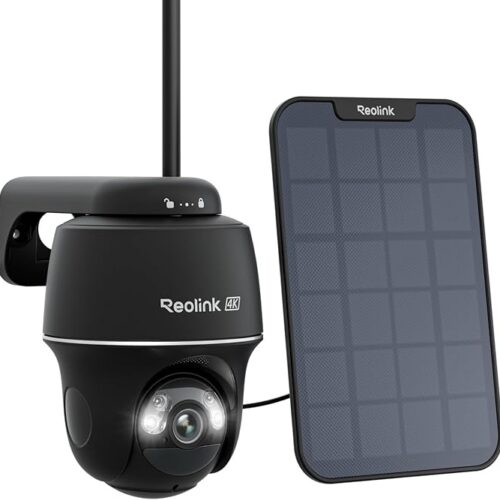 Reolink 4K PTZ Kamera Monitorująca Bateria Zewnętrzna, WiFi 2,4 i 5 GHz, Kamera Słoneczna z Kolorowym Noktowizorem 8MP UHD, Wykrywanie AI, Argus PT Ultra Czarny + Panel Słoneczny