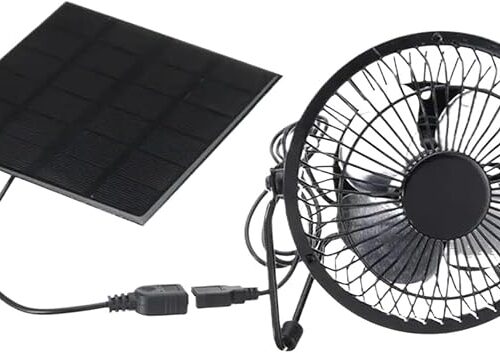 Solarny Wentylator do Szklarni Przenośna Cyrkulacja Powietrza 5W Chłodzenie | Zewnętrzne Wentylatory Solarne dla Psiej Budy Kurnika Szklarni Szopy Pomieszczenia Magazynowego Kabiny Zamkniętej
