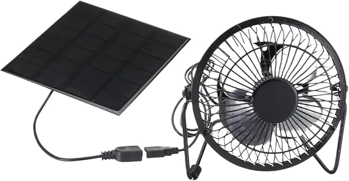 Solarny Wentylator do Szklarni Przenośna Cyrkulacja Powietrza 5W Chłodzenie | Zewnętrzne Wentylatory Solarne dla Psiej Budy Kurnika Szklarni Szopy Pomieszczenia Magazynowego Kabiny Zamkniętej